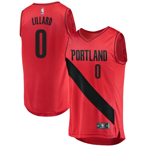 Maillot Portland Trail Blazers Homme Damian Lillard 0 Statement Edition Rouge
